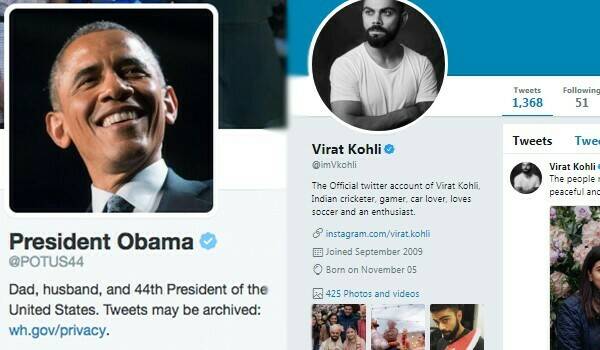 Obama, Virat Kohli Twitter