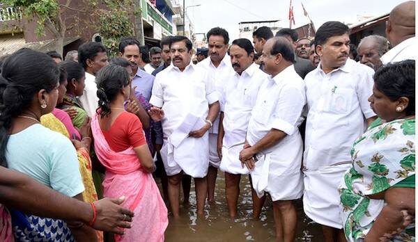Edappadi Palanisamy visited Cauvery flood 